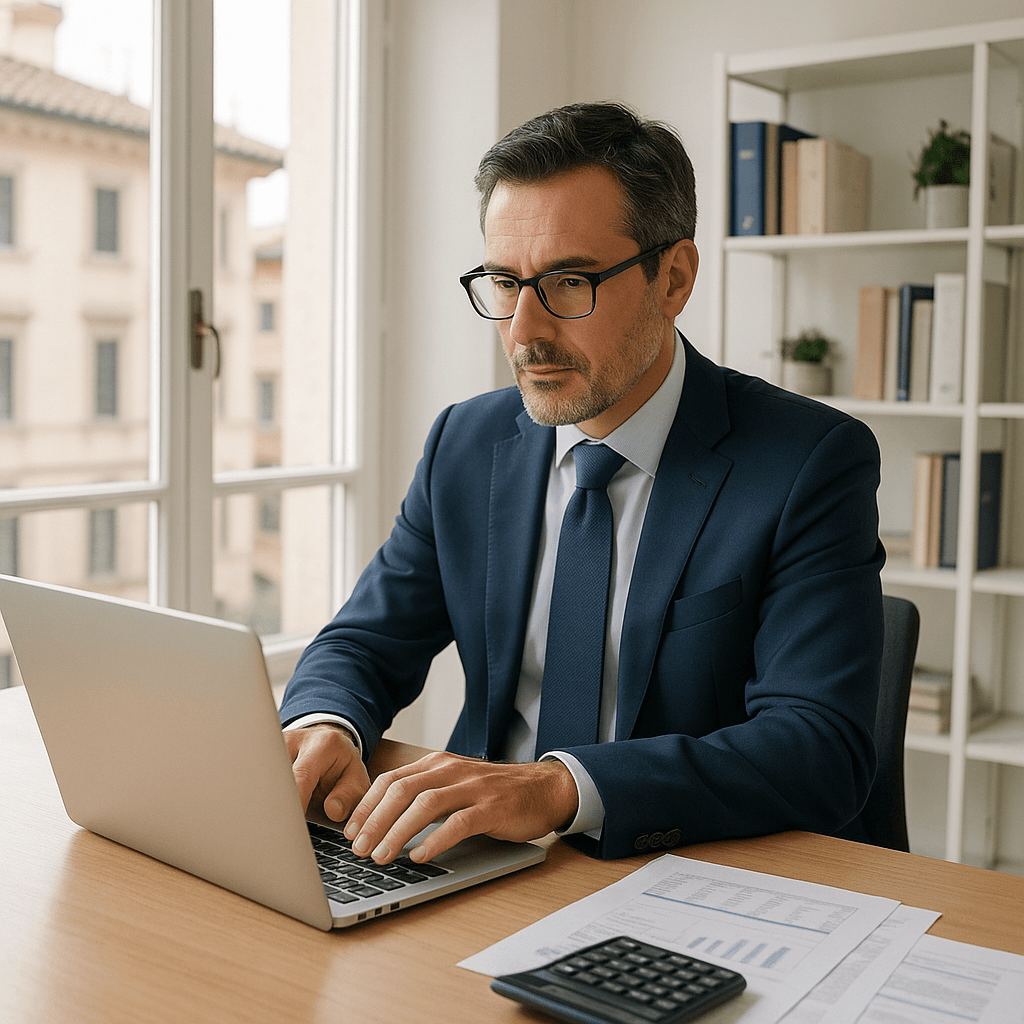 Professionista di contabilità al lavoro